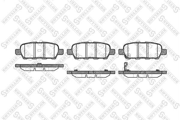 колодки диск. задн.!\ DONGFENG, Nissan X-Trail 2.0-2.5i/2.2dCi/Skyline V35 01> 887-001-SX STELLOX