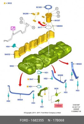 ВОРОНКА ДЛЯ ЗАЛИВНОЙ ГОРЛОВИНЫ(ДИЗЕЛЬ) 1682355 1 682 355 FORD