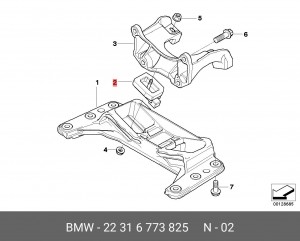 подушка кпп!\ BMW 5-серия E60/E61 03-09 22 31 6 773 825 BMW