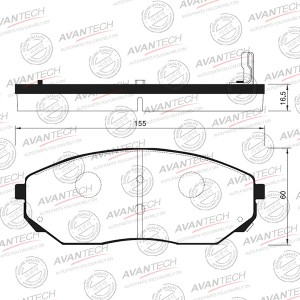 Колодки тормозные дисковые Avantech передние (противоскрипная пластина в компл.) AV116 AVANTECH