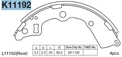 K11192-01 колодки барабанные\ Kia Picanto 1.0/1.1 2WD 02> K11192 MK KASHIYAMA