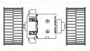 Мотор отопителя КАМАЗ-5490 MERCEDES Actros MP2,MP3 (03-) с крыльчаткой LUZAR LFH 1505 LUZAR
