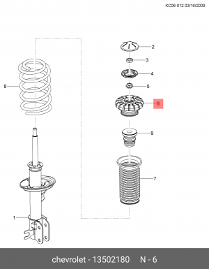 опора амортизатора переднего!\ Chevrolet Cobalt 1.5 12> 13502180 GENERAL MOTORS