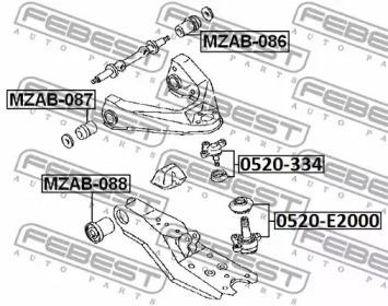 опора шаровая лев.+прав.!\ Mazda E2000/E2200 97-06 0520-E2000 FEBEST