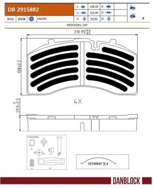 колодки дисковые! с р/к\ MB,SAUER ACHSEN DB2915882 DANBLOCK