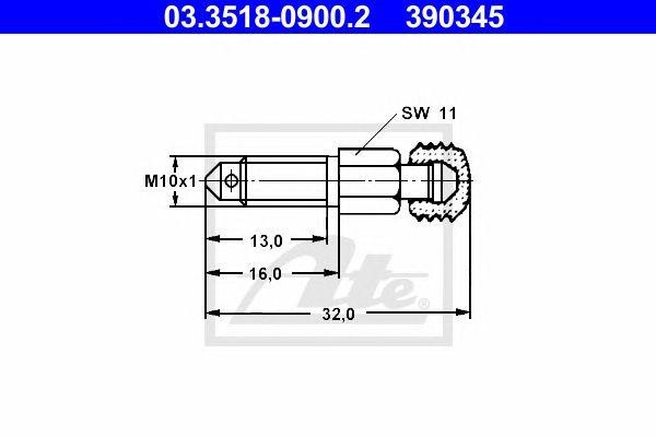штуцер !болт воздушного клапана\ BMW/VAG/MB 03.3518-0900.2 ATE