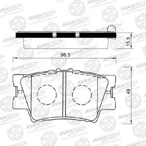 Колодки тормозные дисковые Avantech задние (противоскрипная пластина в компл.) AV135 AVANTECH