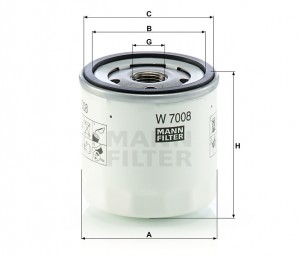 Фильтр масляный FORD FOCUS II/III W7008 W7008 MANN FILTER