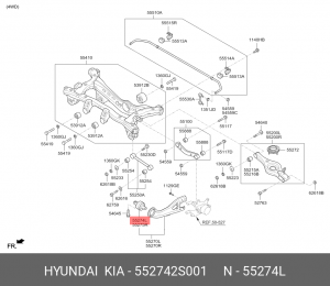 Сайлентблок HYUNDAI ix35 (LM) KIA Sportage рычага подвески задней продольного ле 55274-2S001 HYUNDAI KIA
