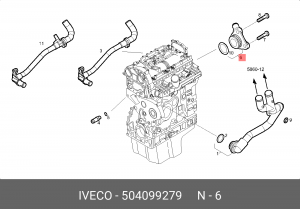 патрубок термостата !\FIAT Ducato 02>, IVECO Daily 99-12 504099279 IVECO