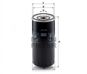Фильтр масляный W1170/7 W11707 MANN FILTER