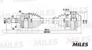 Привод в сборе левый/правый MERCEDES BENZ W638 2.0D/2.2D 99-03 (ABS) (GKN 303152 GC00076 MILES