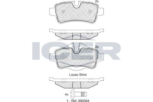 181812 колодки дисковые задние!\ BMW Mini Cooper 1.3-1.6i/1.6D 06> 181812 ICER