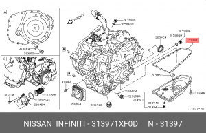 Прокладка поддона АКПП NISSAN Juke/Qashqai/Teana (J32) 31397-1XF0D 313971XF0D NISSAN