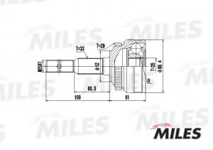 ШРУС наружный OPEL ASCONA/KADETT 1.6-2.0 81-91 (GKN 302169) GA20342 GA20342 MILES