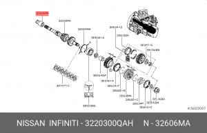 RENAULT LAGUNA II (2001-2008)/MEGANE II (2002-2009 Подшипник первичного вала КПП 32203-00QAH NISSAN