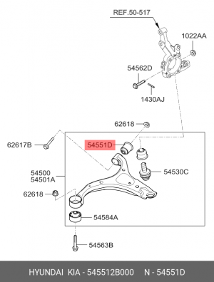 сайлентблок рычага задний!\ Hyundai Santa FE II/Veracruz/IX55 all 06> 545512B000 HYUNDAI