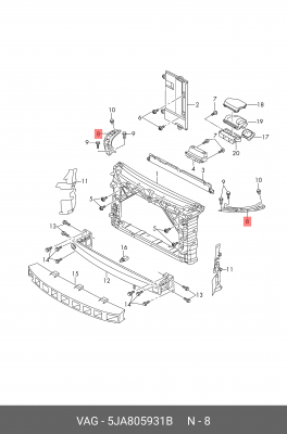 SEAT TOLEDO (2013>) / SKODA RAPID (2013>) ЛЕВЫЙ 5JA 805 931 B VAG