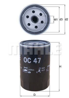 AUDI/SEAT/VOLVO/VW OC 47 MAHLE KNECHT