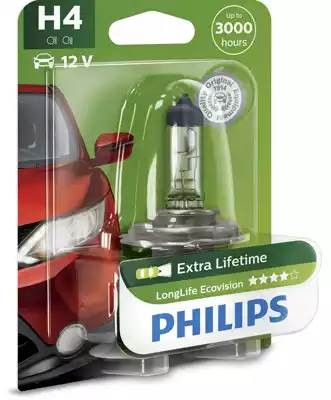 Лампа 12V H4 60/55W P43t-38 блистер (1шт.) Long Life Eco Vision PHILIPS 12342LLECOB1 PHILIPS