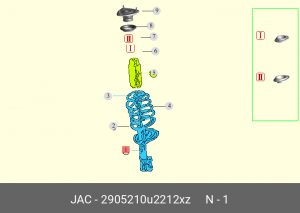 Амортизатор JAC S3 передний правый OE 2905210U2212XZ JAC
