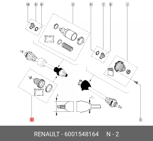 ПЫЛЬНИК ШРУСА ВНУТРЕННЕГО 6001548164 RENAULT