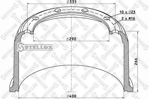 торм. барабан !400x200/212 H=266 d=290/335 n10x23 \Kassbohrer 85-00012-SX STELLOX