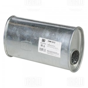Глушитель универс. (овальный) 97х171, L=330, d=50, смещ. 28 мм (алюм. сталь) (EM EMM 3512 TRIALLI