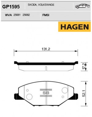 колодки дисковые передние! с антискр. пл. HAGEN\ Skoda Fabia 1.2, VW Polo RUS 1. GP1595 HAGEN