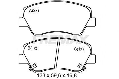 колодки дисковые передние!\ Hyundai Elantra all 11> FBP2502 FREMAX