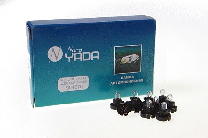 Лампа 12V 0.84W панель приборов (с патроном) Т3 цв.черный  10шт 904676 NORD YADA