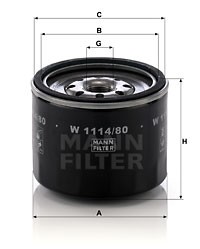 Фильтр масляный W1114/80 W 1114-80 MANN FILTER