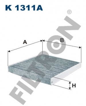 Фильтр воздушный салона VW Golf (14-) AUDI A3 (12-) SEAT Leon (12-) угольный FIL K1311A FILTRON