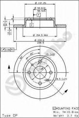 08.5211.10 диск тормозной передний!\ Lada Samara all 86> 08.5211.10 BREMBO
