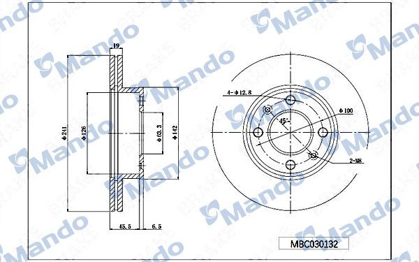 Диск тормозной  2шт MBC030132 MANDO