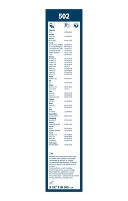 Щетка стеклоочистителя 500/450мм комплект Twin BOSCH 3 397 118 563 BOSCH