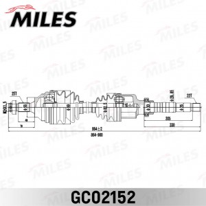 Приводной вал в сборе правый CITROEN XSARA (N1) (1.6L) CITROEN XSARA Break (N2)  GC02152 MILES