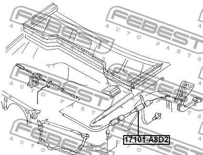 Трос капота AUDI A8 (4D) 17101-A8D2 17101-A8D2 FEBEST