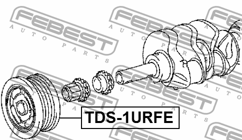 Шкив коленвала TOYOTA LAND CRUISER 200 UZJ200/VDJ200/GRJ200/URJ20# 2007- TDS-1UR TDS-1URFE FEBEST
