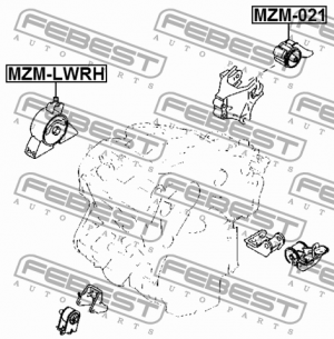 Подушка двигателя правая (гидравлическая) MAZDA MPV 99-03 MZM-LWRH MZM-LWRH FEBEST