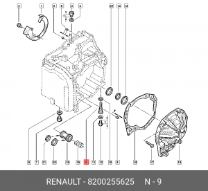 ВТУЛКА КАРТЕРА АКПП (МЕТ) 8200255625 8200255625 RENAULT