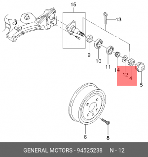 шайба ступицы!\ Daewoo Lanos 07-02 94525238 GENERAL MOTORS