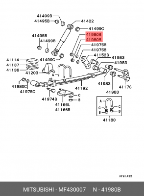 Гайка MITSUBISHI L200 (86-) крепления рессоры OE MF430007 MITSUBISHI