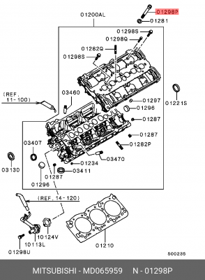 Болт MITSUBISHI Eclipse (99-) головки блока OE MD065959 MITSUBISHI