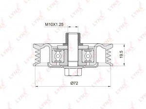 Ролик приводного ремня HONDA Civic (01-) натяжителя LYNX PB-5043 LYNXAUTO