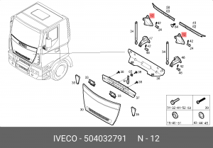 петля капота!\Iveco 504032791 IVECO