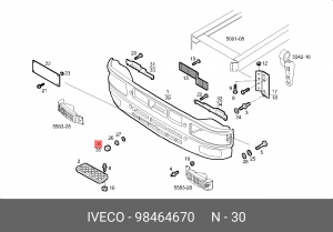 заглушка бампера! (п)\IVECO EuroCargo 98464670 IVECO