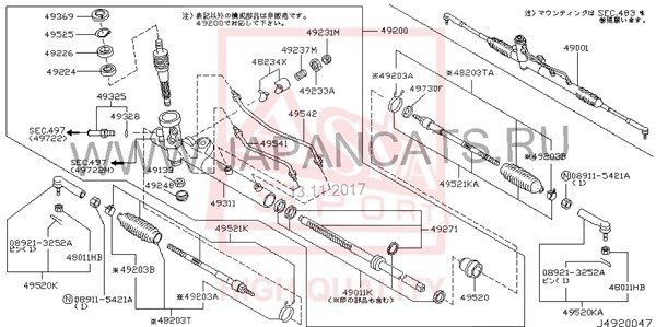 НАКОНЕЧНИК РУЛЕВОЙ NISSAN 0221G10 0221-G10 ASVA
