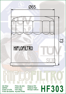 Фильтр масляный мото HONDA KAWASAKI YAMAHA HIFLO FILTRO HF303 HIFLOFILTRO