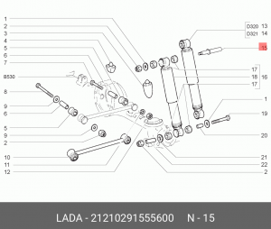 Палец ВАЗ-2121,21213 амортизатора заднего АвтоВАЗ 21210291555600 LADA VAZ